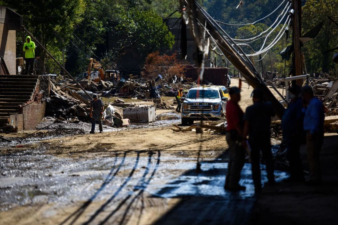 Damage in Marshall, North Carolina, on Thursday. Credit: Melissa Sue Gerrits/Getty Images