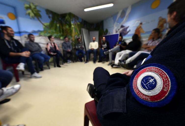 Inmates from Neuvic prison (Corrèze) participate in a working session on drug addiction, October 11, 2019