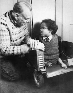 Photograph of Terry Wiles (right), suffering from phocomelia due to thalidomide taken by his pregnant mother.